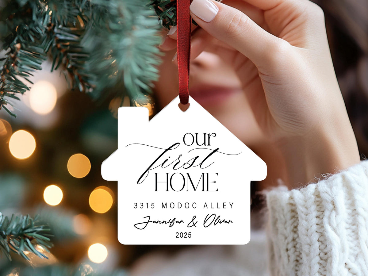 Our First Home Acrylic Ornament, New Home Ornament, Custom House Ornament, Christmas Ornament for Family Home Keepsake, Housewarming Gifts