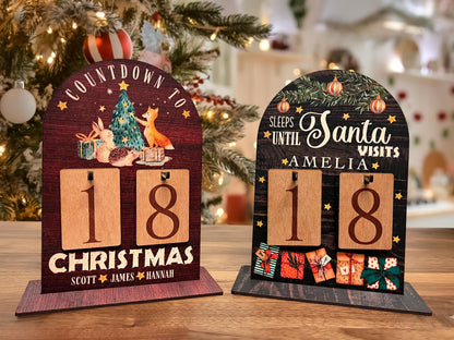 Early Christmas Countdown Sign, Days Until Christmas Sign, Personalized Christmas Home Decoration Gift for Christmas Advent Calendar Wood