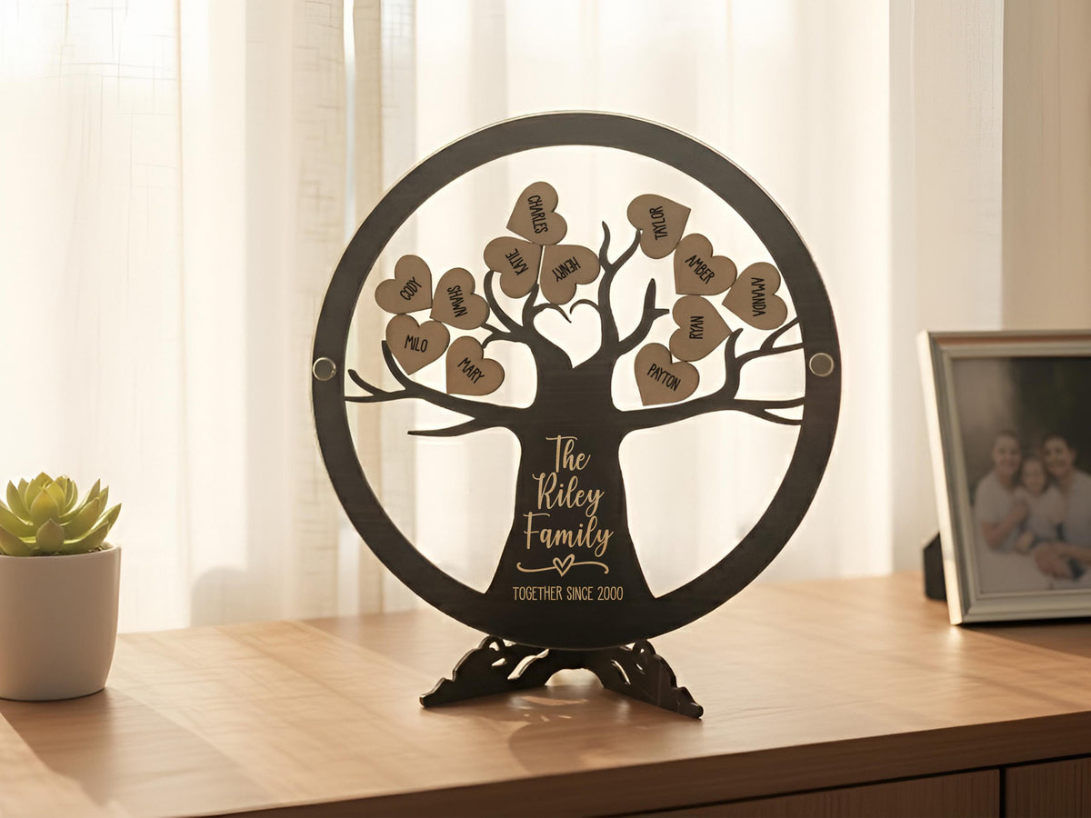 Personalized Wooden Family Tree Sign for Family Gift From Grandkids Names Sign For Grandma Gift, Family Name Sign