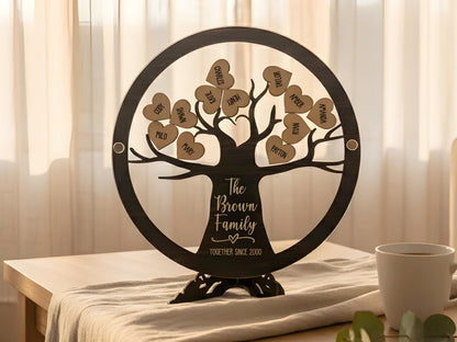 Personalized Wooden Family Tree Sign for Family Gift From Grandkids Names Sign For Grandma Gift, Family Name Sign