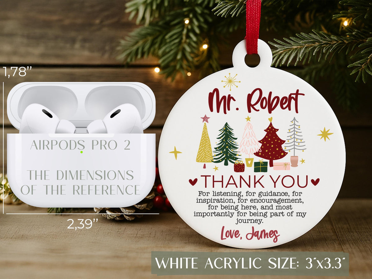 Custom Teacher Ornament, Personalized Teacher Christmas Gifts, Teacher Thank You Keepsake, Preschool Teacher Name Gift, Teacher Holiday Gift