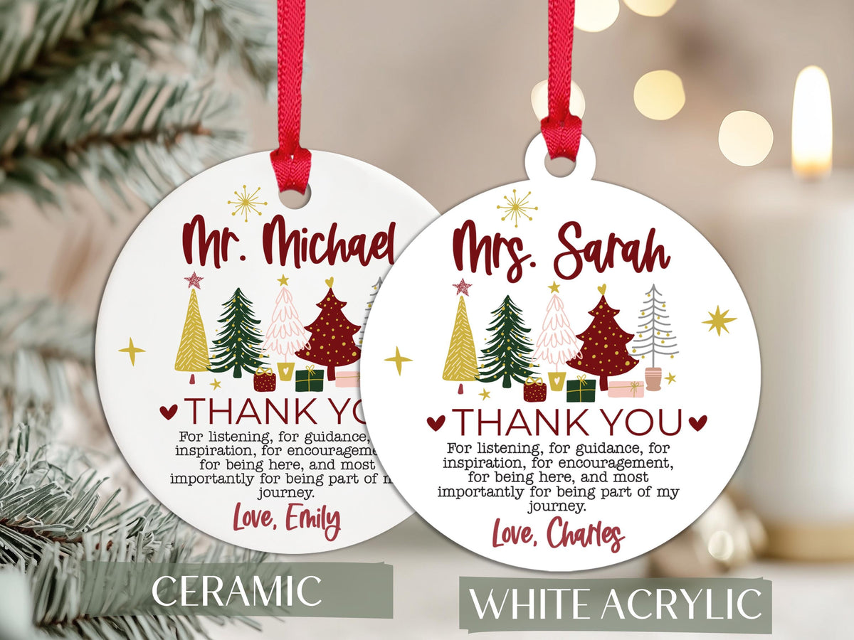 Custom Teacher Ornament, Personalized Teacher Christmas Gifts, Teacher Thank You Keepsake, Preschool Teacher Name Gift, Teacher Holiday Gift