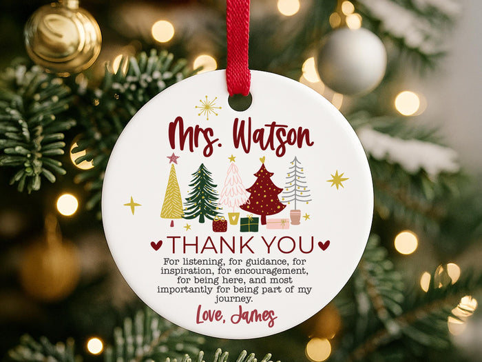 Custom Teacher Ornament, Personalized Teacher Christmas Gifts, Teacher Thank You Keepsake, Preschool Teacher Name Gift, Teacher Holiday Gift
