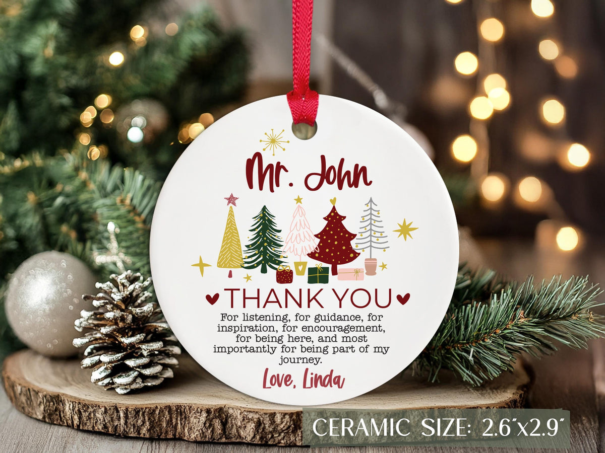 Custom Teacher Ornament, Personalized Teacher Christmas Gifts, Teacher Thank You Keepsake, Preschool Teacher Name Gift, Teacher Holiday Gift