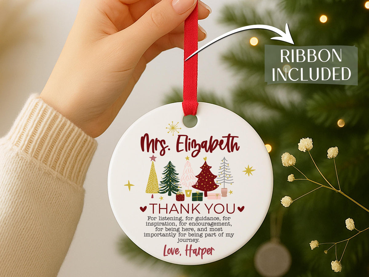 Custom Teacher Ornament, Personalized Teacher Christmas Gifts, Teacher Thank You Keepsake, Preschool Teacher Name Gift, Teacher Holiday Gift