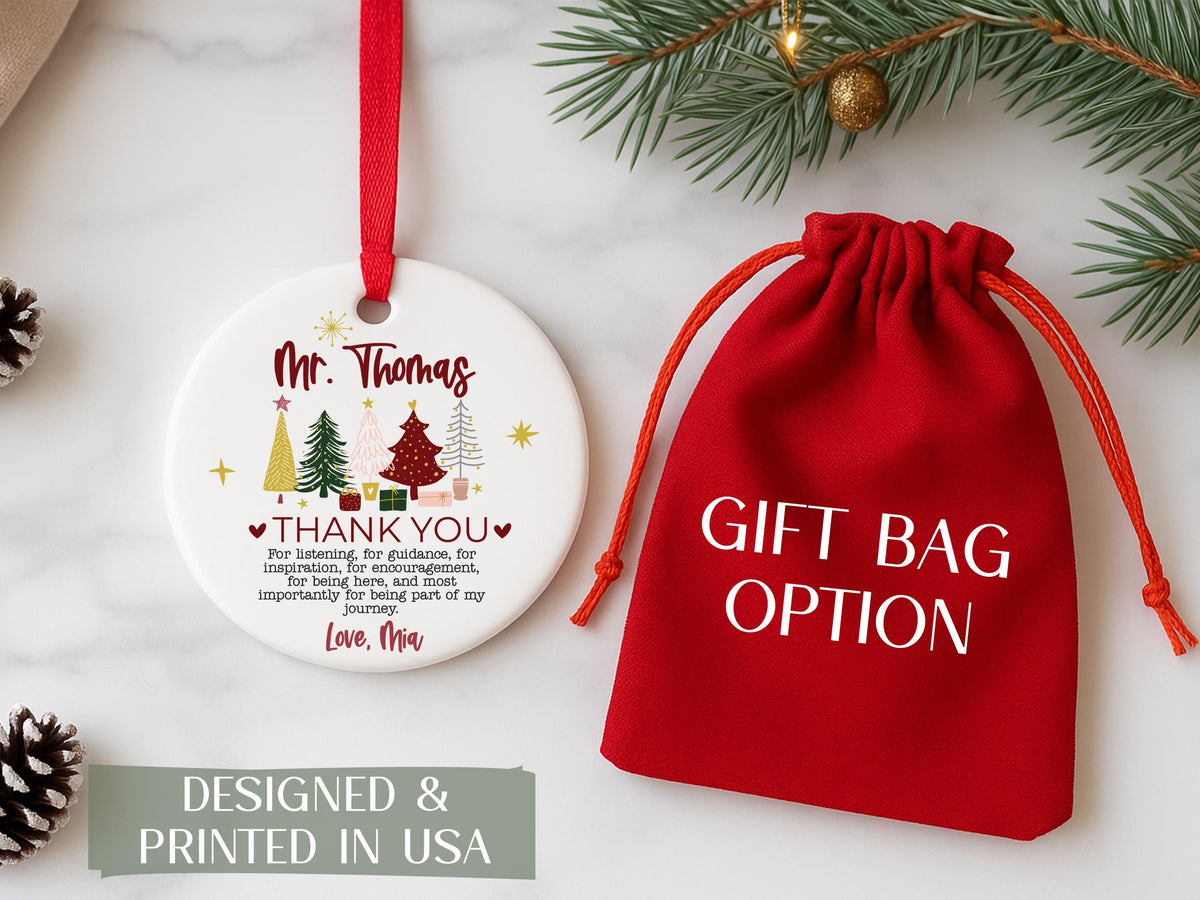 Custom Teacher Ornament, Personalized Teacher Christmas Gifts, Teacher Thank You Keepsake, Preschool Teacher Name Gift, Teacher Holiday Gift