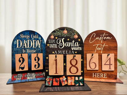 Early Christmas Countdown Sign, Days Until Christmas Sign, Personalized Christmas Home Decoration Gift for Christmas Advent Calendar Wood