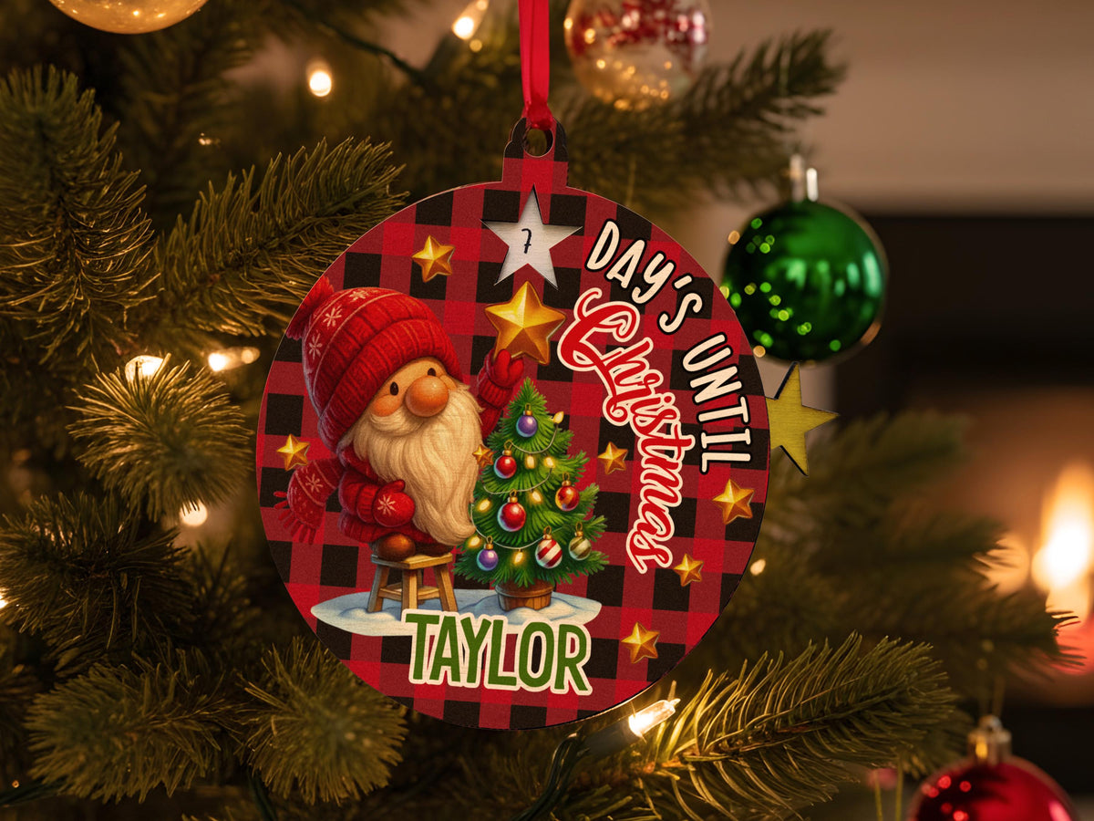 Early Christmas Countdown Ornament for Kids, Days Until Christmas Ornament, Personalized Christmas Tree Decoration Gift for Christmas Advent