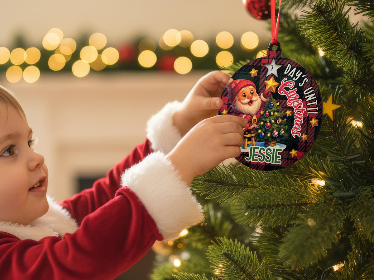 Early Christmas Countdown Ornament for Kids, Days Until Christmas Ornament, Personalized Christmas Tree Decoration Gift for Christmas Advent