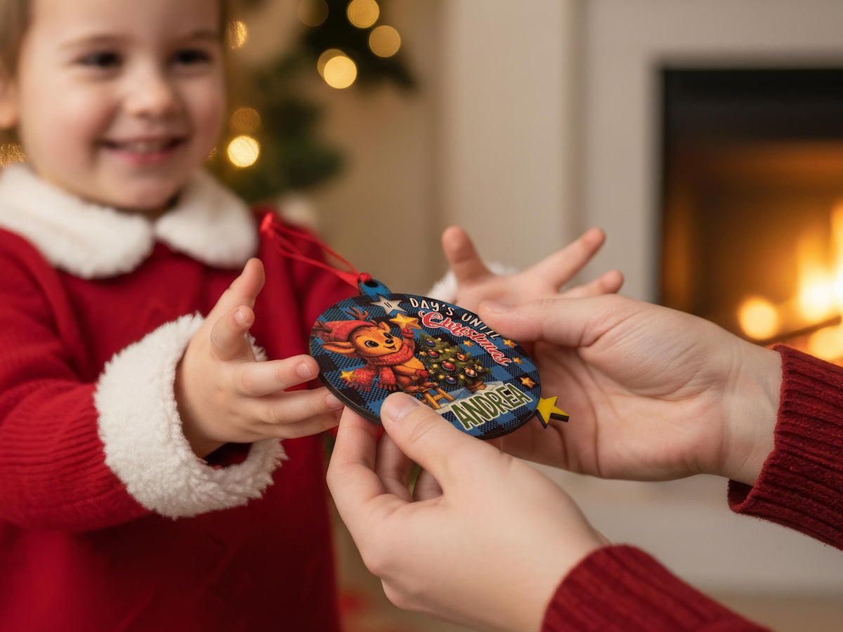 Early Christmas Countdown Ornament for Kids, Days Until Christmas Ornament, Personalized Christmas Tree Decoration Gift for Christmas Advent