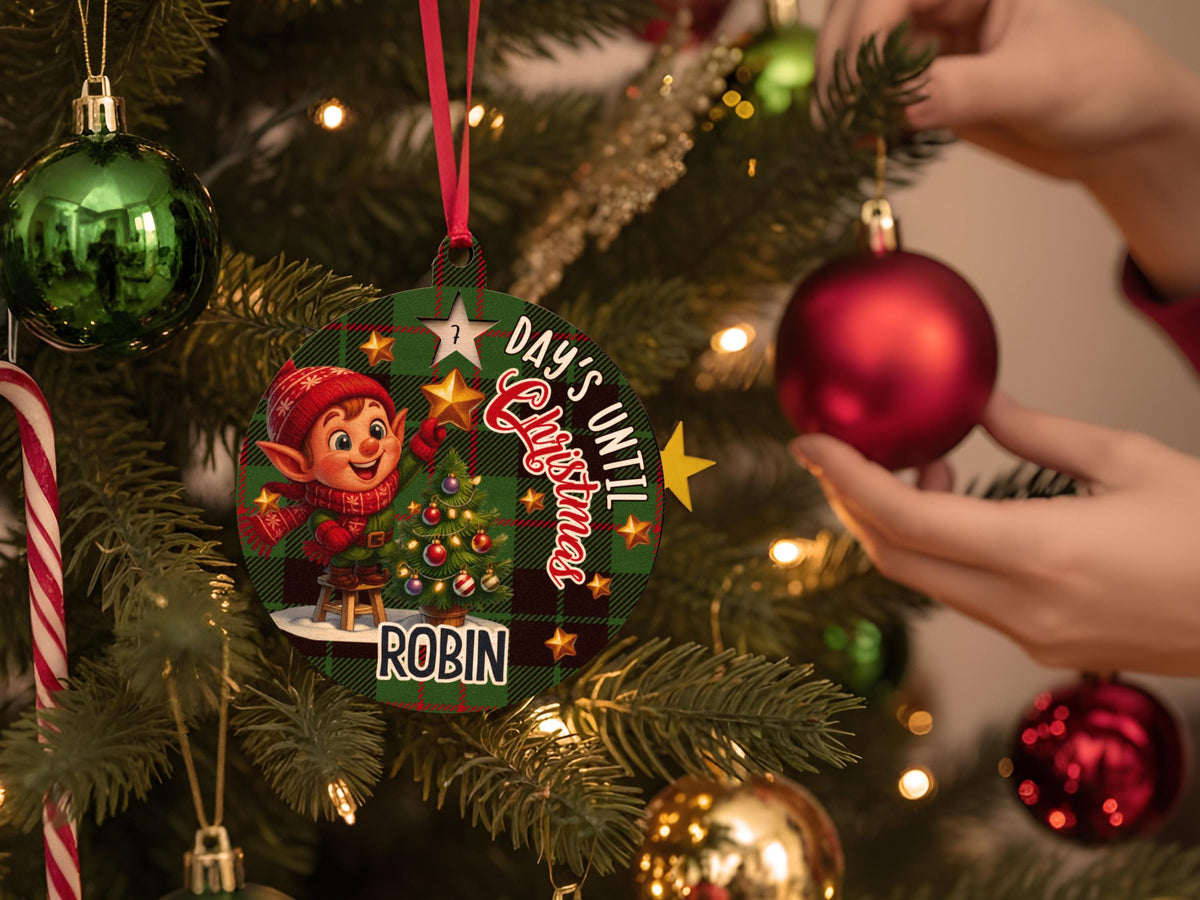 Early Christmas Countdown Ornament for Kids, Days Until Christmas Ornament, Personalized Christmas Tree Decoration Gift for Christmas Advent