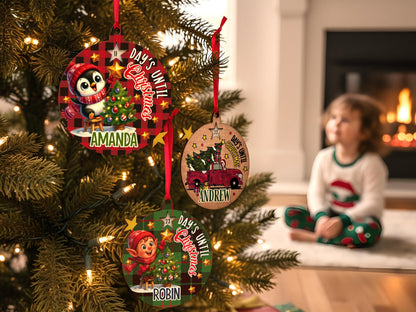 Early Christmas Countdown Ornament for Kids, Days Until Christmas Ornament, Personalized Christmas Tree Decoration Gift for Christmas Advent