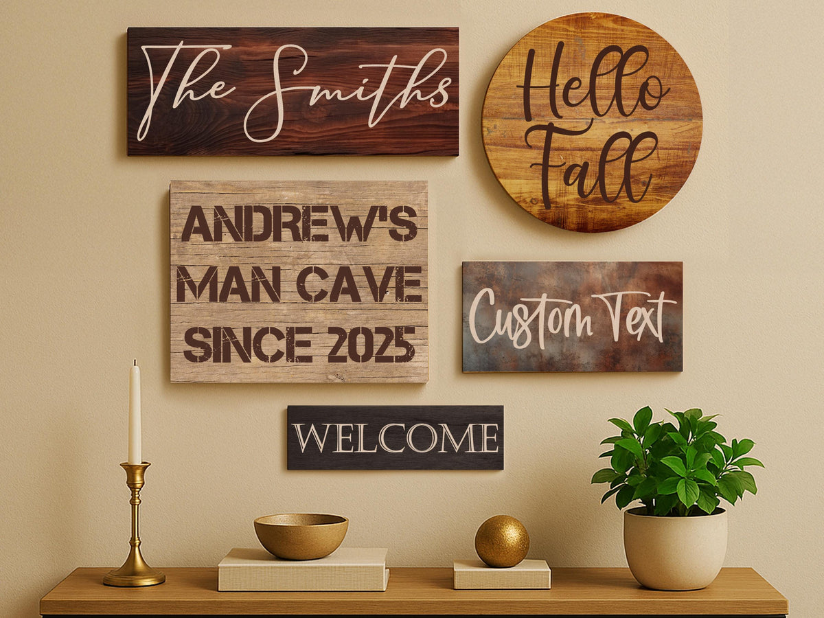 Custom Text Wood Sign, Personalized Quote Wooden Plaque, Home Decoration Gift for New Home Gift, Housewarming Gift for Family, Man Cave Sign