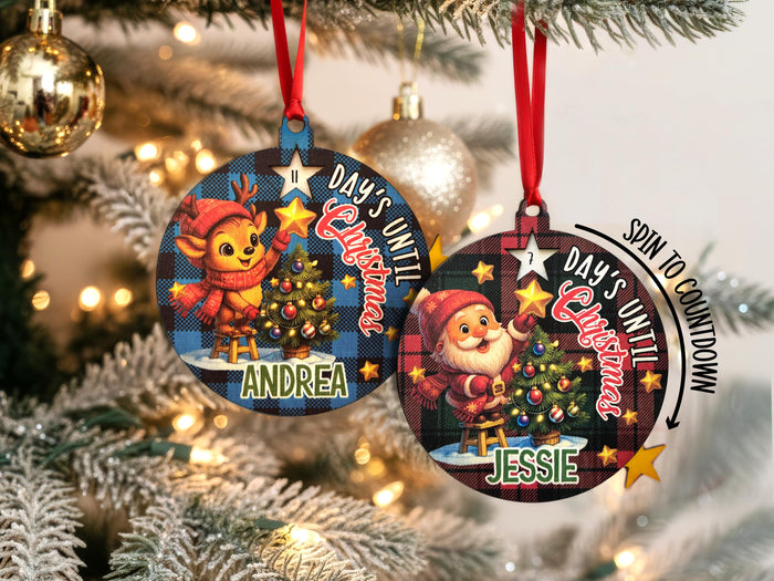Early Christmas Countdown Ornament for Kids, Days Until Christmas Ornament, Personalized Christmas Tree Decoration Gift for Christmas Advent