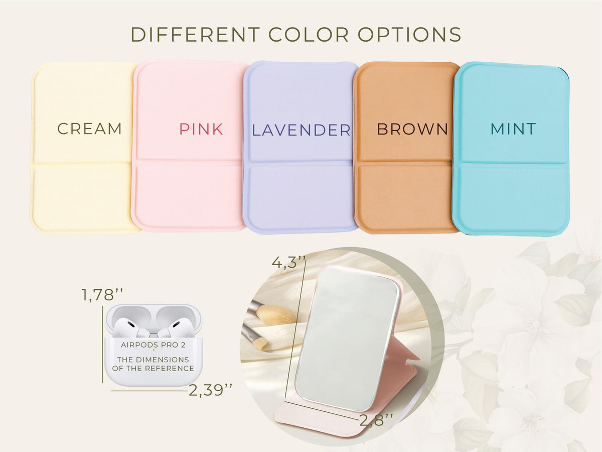 Custom Name Compact Mirror, Personalized Bridesmaid Gift, Flower Girl Mother of the Bride, Engraved Initial Travel Pocket Mirror