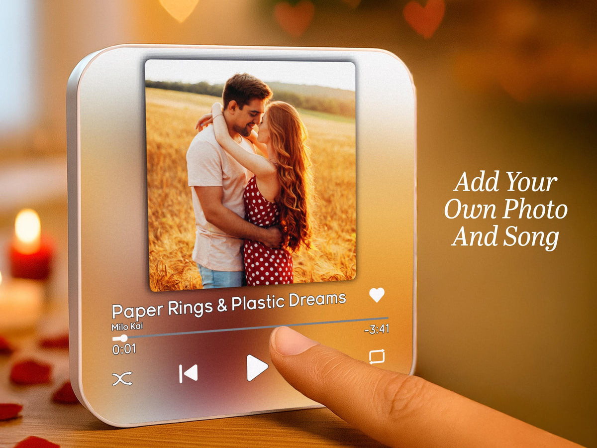 Custom Music Fridge Magnets Personalized Song Magnets That Can Plays Music Anniversary Gifts Valentine Gift For Him, Christmas Photo Magnets
