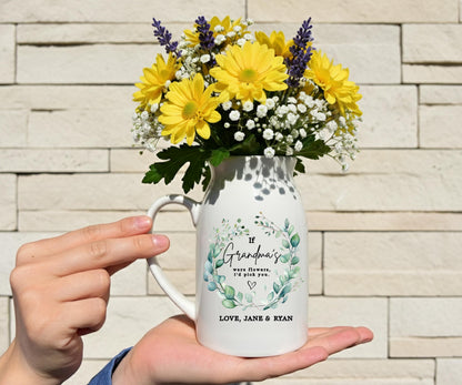 Personalized Ceramic Vase, Floral Mom and Grandma Gift, Engagement Couple Present