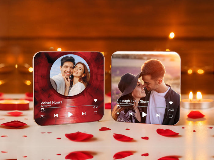 Custom Music Fridge Magnets Personalized Song Magnets That Can Play Music Anniversary Gifts Valentine Gift For Him, Christmas Photo Magnets