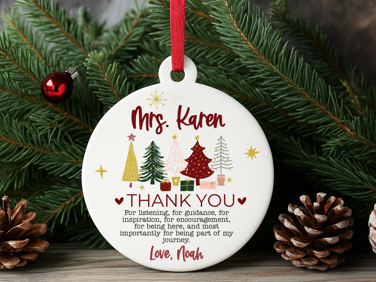 Custom Teacher Ornament, Personalized Teacher Christmas Gifts, Teacher Thank You Keepsake, Preschool Teacher Name Gift, Teacher Holiday Gift