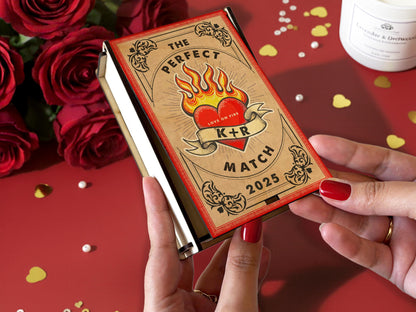 Wedding Gift for Couple Matchbox Large, Engagement Gifts Personalized, Custom Match Box, Wooden Matchbox, Wife Anniversary Gift for Her Him
