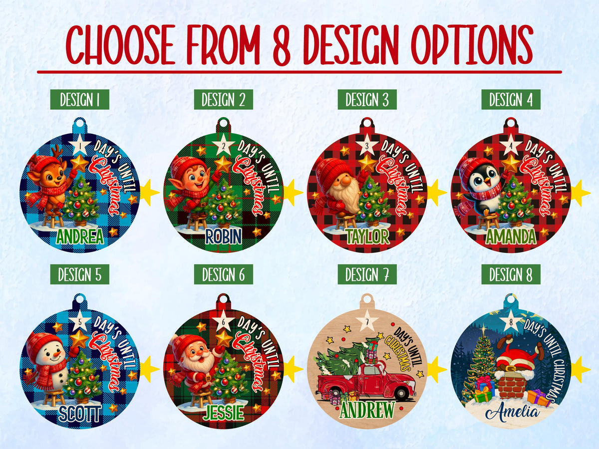 Early Christmas Countdown Ornament for Kids, Days Until Christmas Ornament, Personalized Christmas Tree Decoration Gift for Christmas Advent