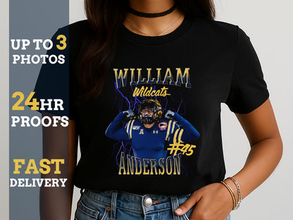 Custom Team Shirt, Player Name Number Photo Shirt, Basketball Football Sports Tee, Personalized Family Team Mom Dad Shirt, Gameday Gift Tee