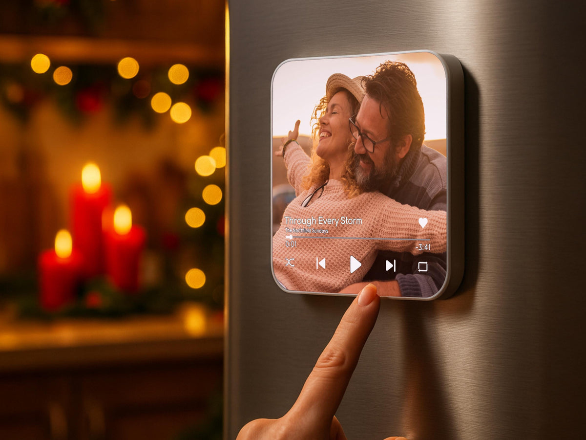 Custom Music Fridge Magnets Personalized Song Magnets That Can Plays Music Anniversary Gifts Valentine Gift For Him, Christmas Photo Magnets