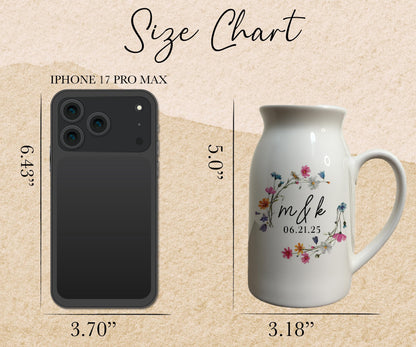 Personalized Ceramic Vase, Floral Mom and Grandma Gift, Engagement Couple Present