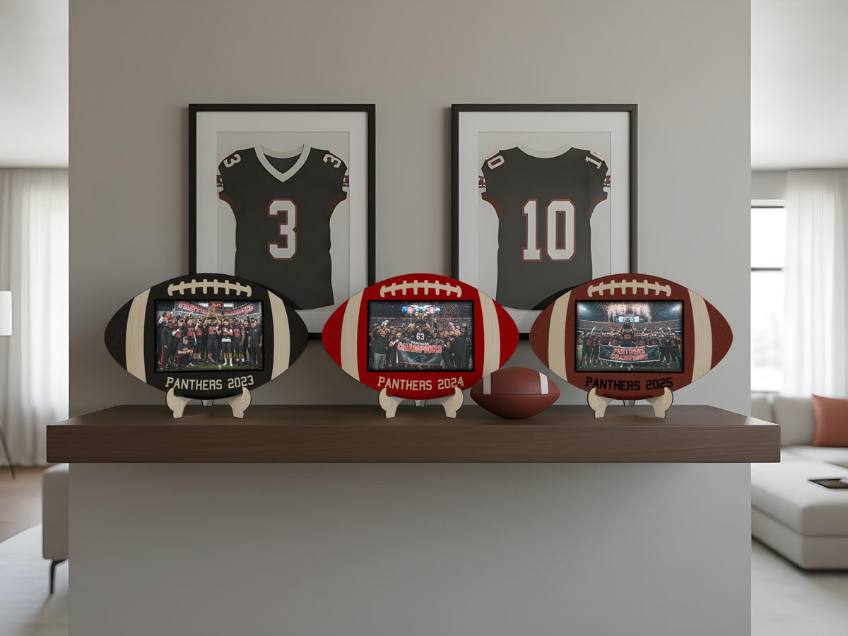 Personalized Football Photo Sign Gift For Coach Appreciation Gift, Football Wooden Custom Text Sign with Photo Gift, Football Coach Plaque