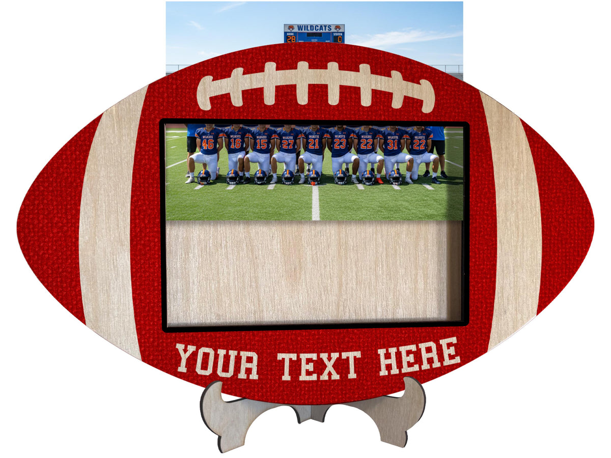 Personalized Football Photo Sign Gift For Coach Appreciation Gift, Football Wooden Custom Text Sign with Photo Gift, Football Coach Plaque