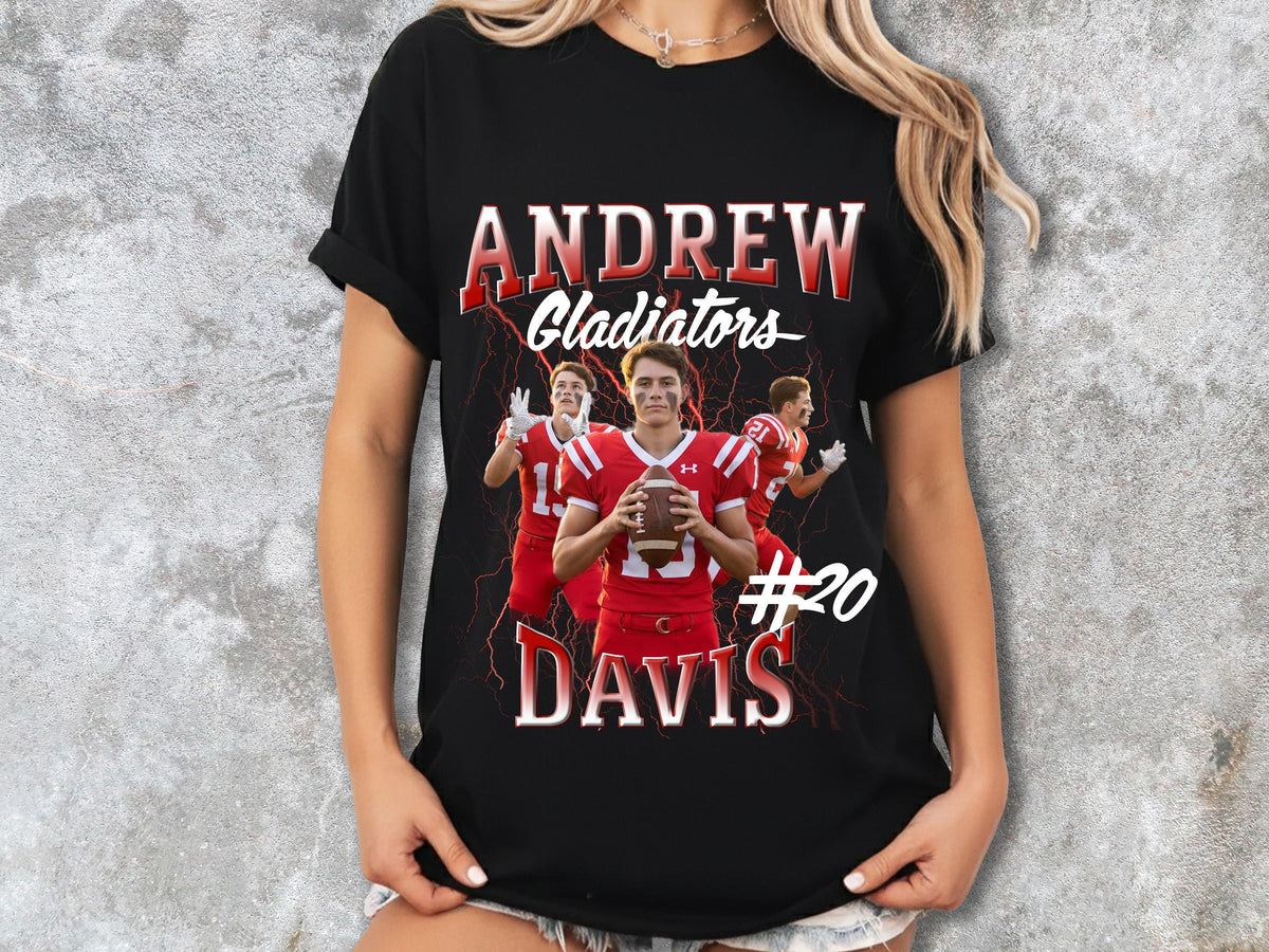 Custom Team Shirt, Player Name Number Photo Shirt, Basketball Football Sports Tee, Personalized Family Team Mom Dad Shirt, Gameday Gift Tee
