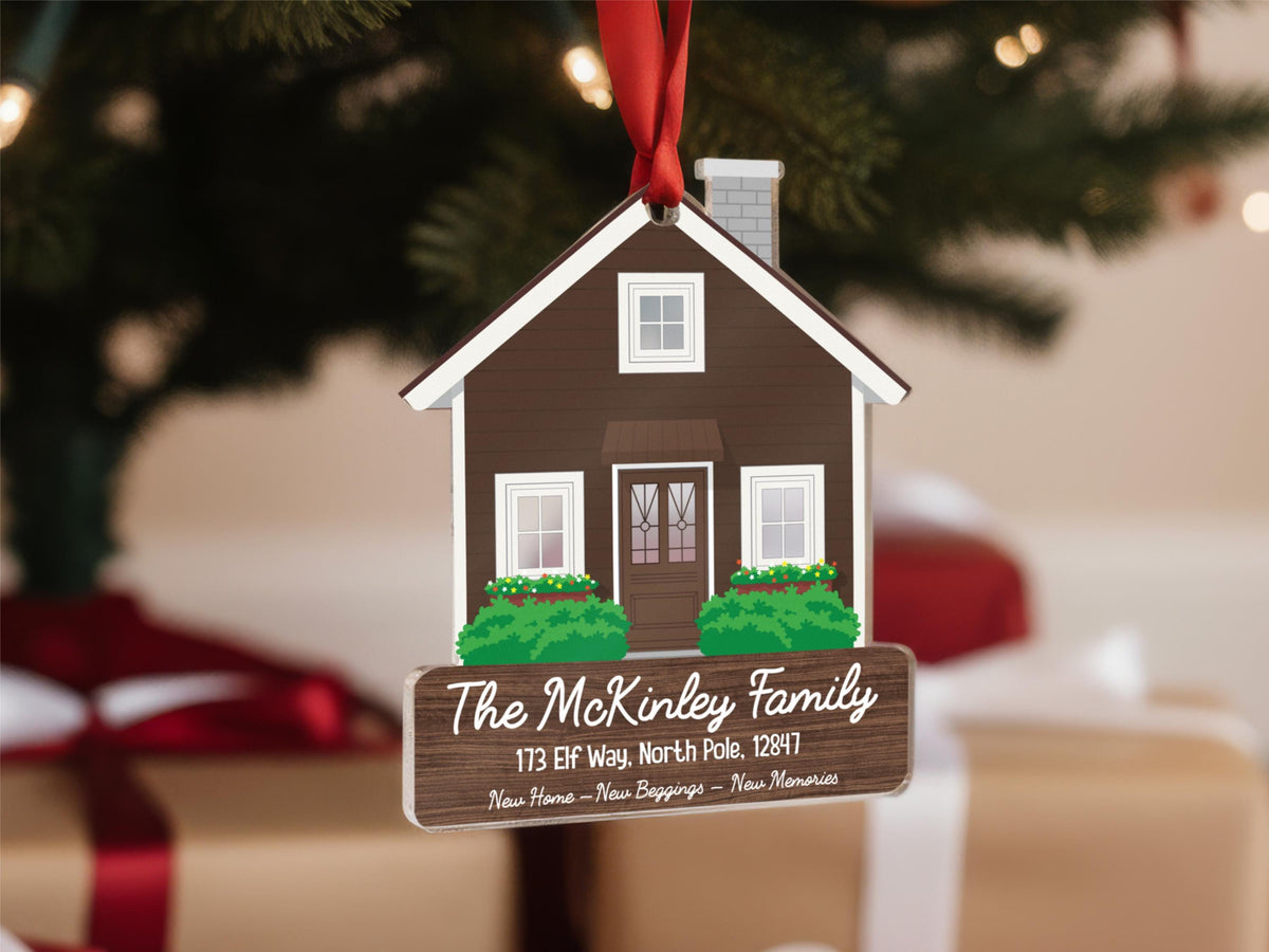 First Christmas in Our New Home Gift, Personalized Family Christmas Ornament, Couple Christmas Gift for Family Ornament Xmas Tree Decoration