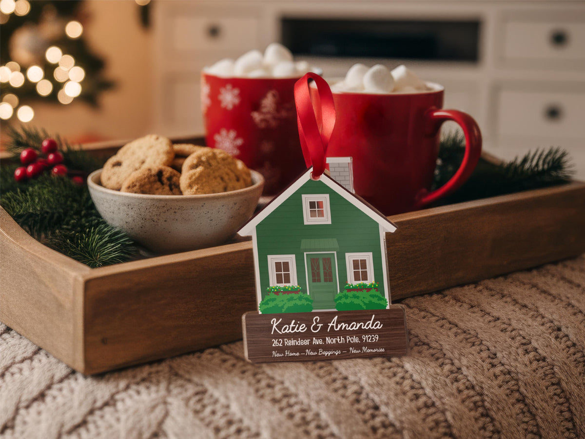 First Christmas in Our New Home Gift, Personalized Family Christmas Ornament, Couple Christmas Gift for Family Ornament Xmas Tree Decoration