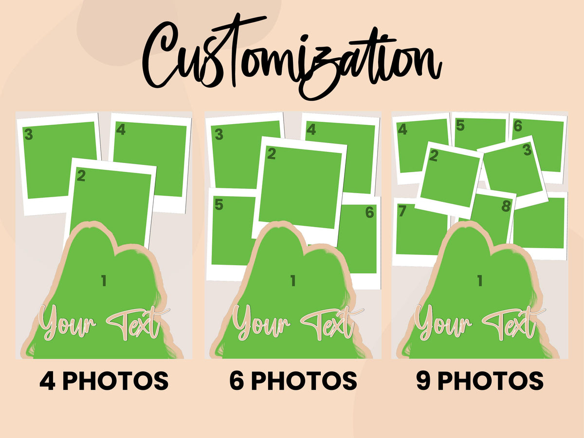 Custom Best Friend Gift Acrylic Photo Plaque, Personalized BFF Picture Collage, LED or Wood Base, Polaroid Style Photo Display for Besties