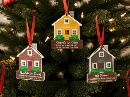 First Christmas in Our New Home Gift, Personalized Family Christmas Ornament, Couple Christmas Gift for Family Ornament Xmas Tree Decoration
