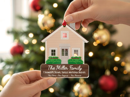 First Christmas in Our New Home Gift, Personalized Family Christmas Ornament, Couple Christmas Gift for Family Ornament Xmas Tree Decoration