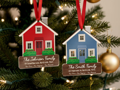 First Christmas in Our New Home Gift, Personalized Family Christmas Ornament, Couple Christmas Gift for Family Ornament Xmas Tree Decoration