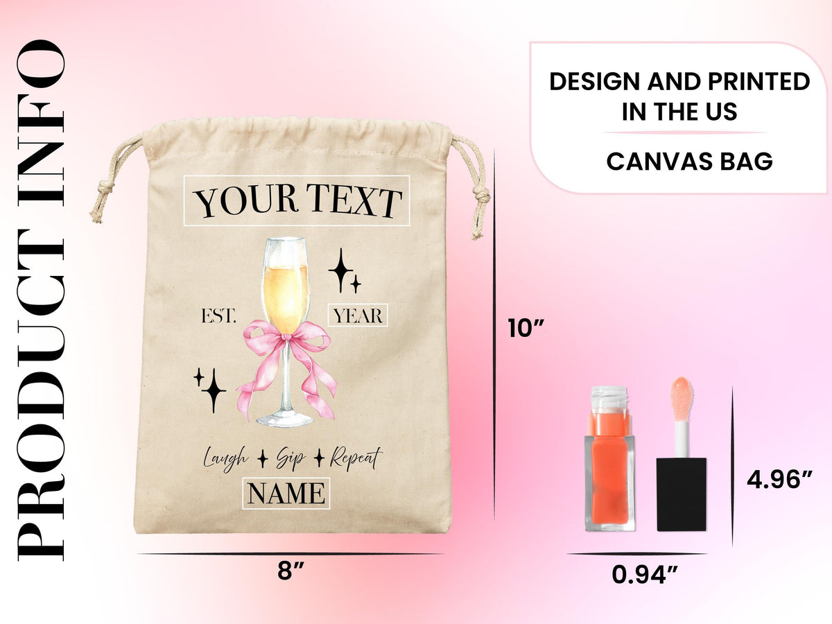 Galantines Day Gift, Girls Birthday Party Favor, Cocktail Drawstring Bag, Girls Trip Gift, Bridesmaid Proposal Gift Pouch, Bestfriend Gifts