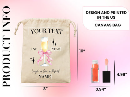Galantines Day Gift, Girls Birthday Party Favor, Cocktail Drawstring Bag, Girls Trip Gift, Bridesmaid Proposal Gift Pouch, Bestfriend Gifts