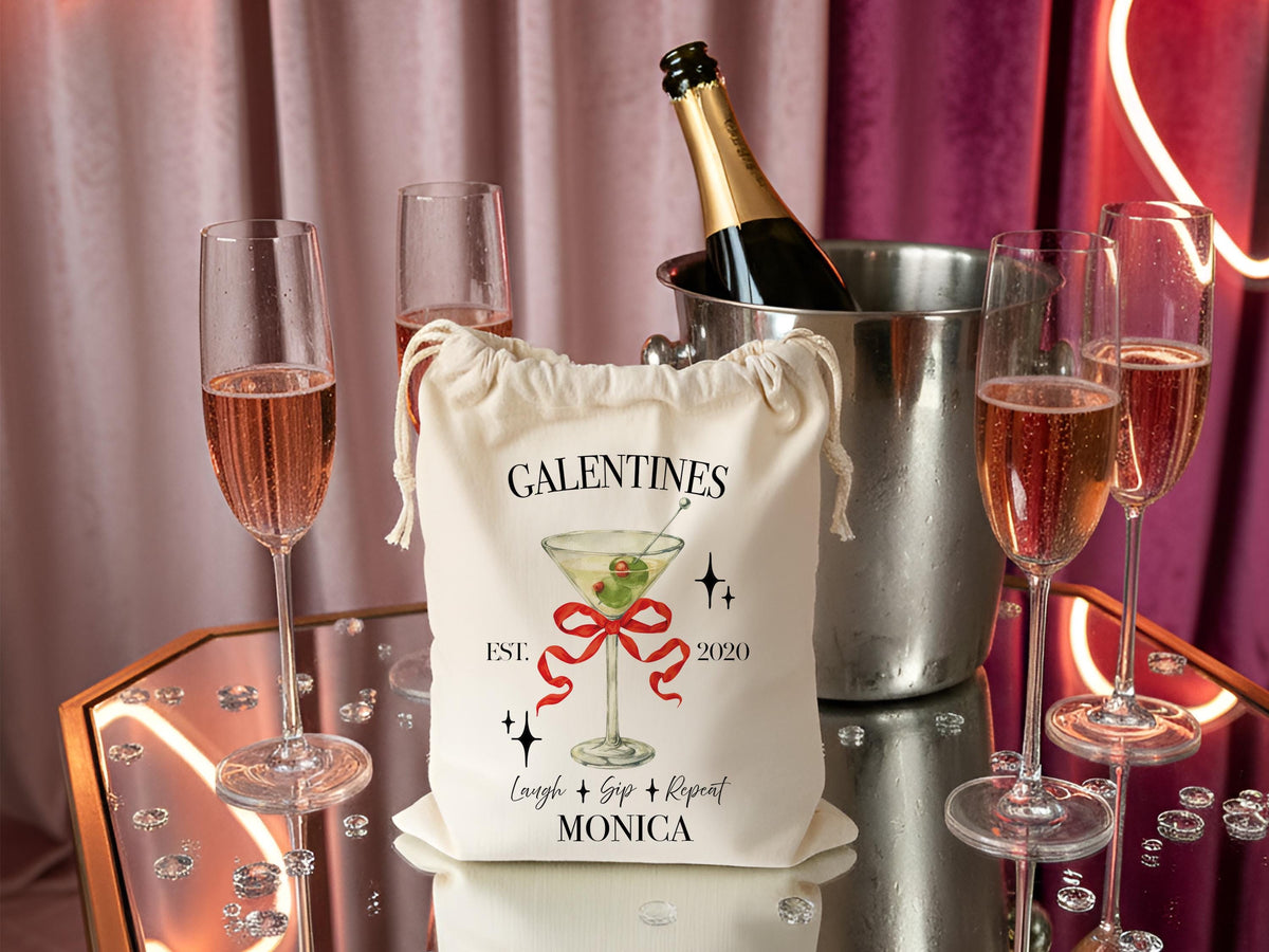 Galantines Day Gift, Girls Birthday Party Favor, Cocktail Drawstring Bag, Girls Trip Gift, Bridesmaid Proposal Gift Pouch, Bestfriend Gifts