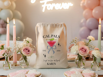 Galantines Day Gift, Girls Birthday Party Favor, Cocktail Drawstring Bag, Girls Trip Gift, Bridesmaid Proposal Gift Pouch, Bestfriend Gifts