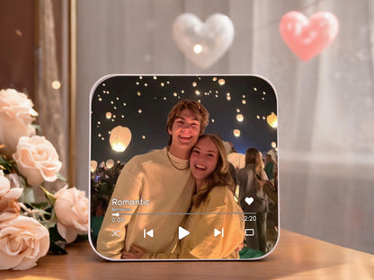Personalized Valentine Music Fridge Magnet with Photo, Song Album Magnet, Romantic Gift for Couple, Boyfriend Girlfriend Valentine Gift