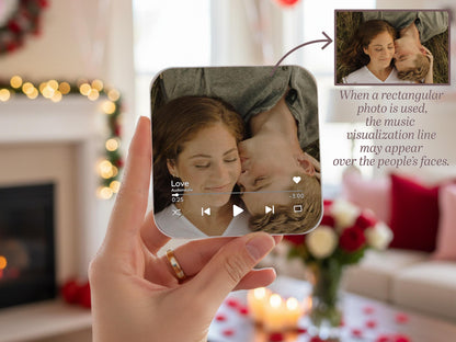 Personalized Valentine Music Fridge Magnet with Photo, Song Album Magnet, Romantic Gift for Couple, Boyfriend Girlfriend Valentine Gift