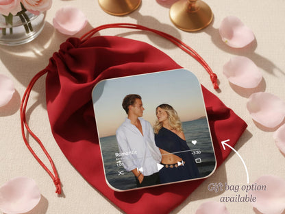 Personalized Valentine Music Fridge Magnet with Photo, Song Album Magnet, Romantic Gift for Couple, Boyfriend Girlfriend Valentine Gift