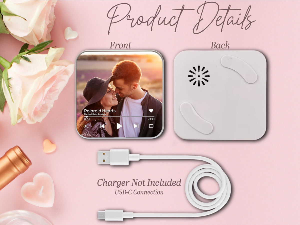Personalized Valentine Music Fridge Magnet with Photo, Song Album Magnet, Romantic Gift for Couple, Boyfriend Girlfriend Valentine Gift