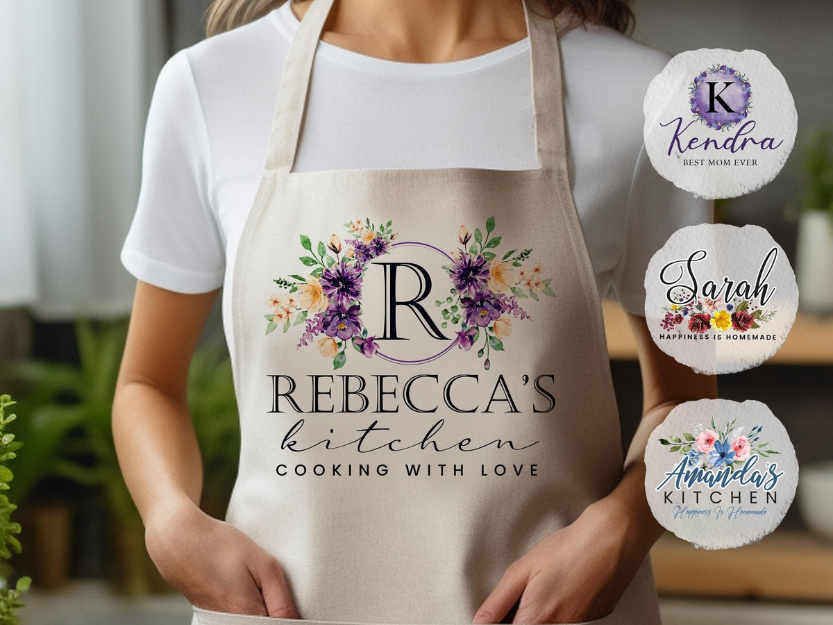 Personalized Apron for Women Gifts, Custom Family Apron Cooking Gift for Mothers Gifts, Customized Aprons for Kitchen Gifts for Mom Gifts