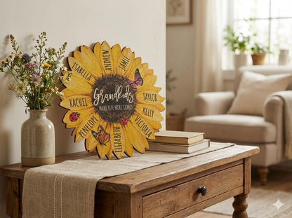 Personalized Grandmas Garden Flower Gift for Housewarming Gifts, Custom Flower Home Decoration Gift For New Home Gift, Grandma Gift Flower