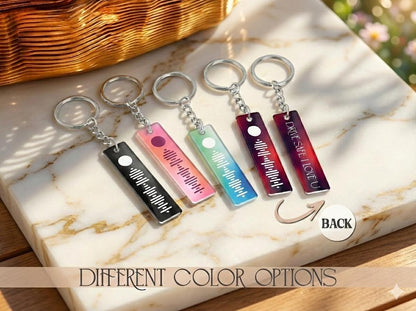Personalized Music Code Keychain: Scannable Song Keyring, Couple Gift
