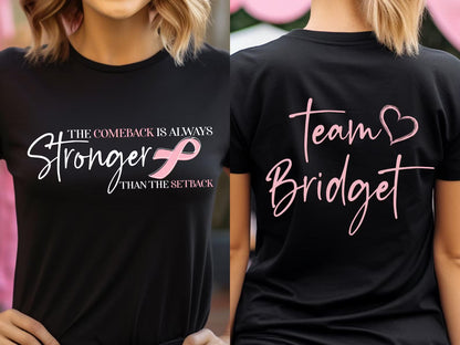 Personalized Breast Cancer Shirt, Custom Team Cancer Survivor Shirt for Breast Cancer Awareness, Pink Ribbon Tee, Cancer Survivor Gift