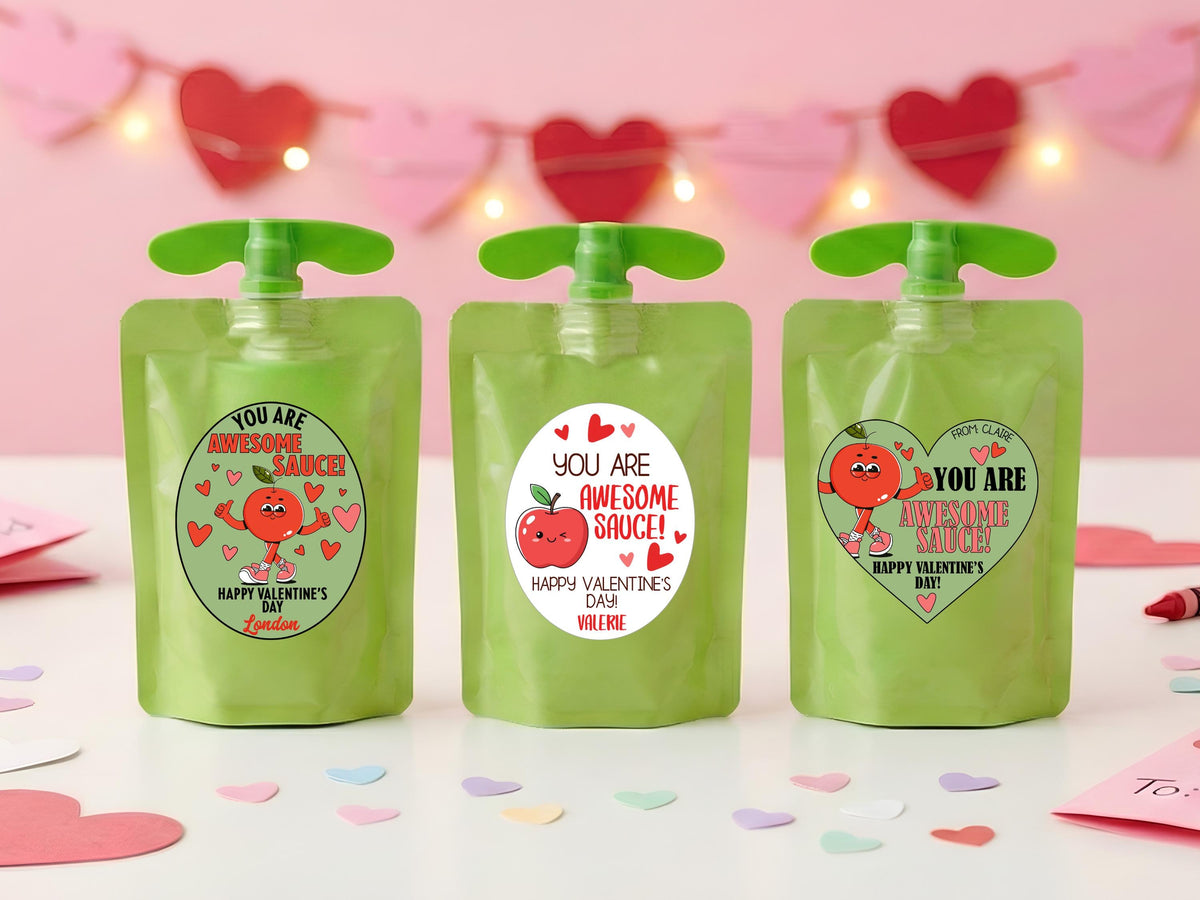 Personalized Valentine Popcorn Stickers, Poppin Valentines Day Labels, Non Candy Classroom Valentines, 50 Design Option Stickers